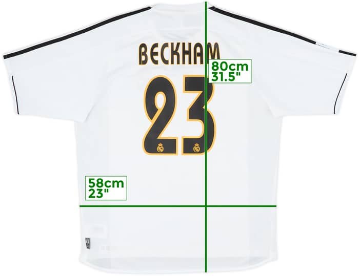2003-04 Real Madrid Home Shirt Beckham #23 - 10/10 - (L)