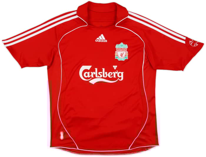 2006-08 Liverpool Home Shirt Gerrard #8 - 7/10 - (XL.Boys)