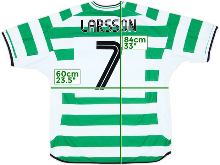 2001-03 Celtic Home Shirt Larsson #7 - 9/10 - (XXL)