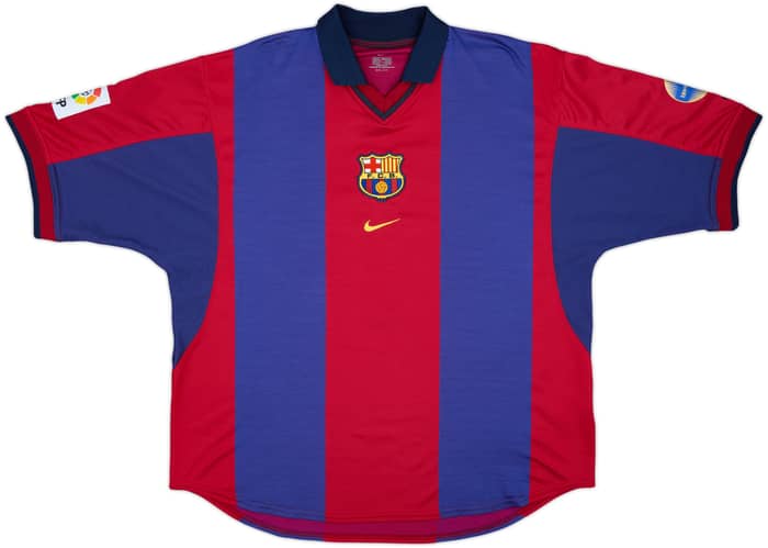 2000-01 Barcelona Home Shirt Rivaldo #10 - 9/10 - (XL)