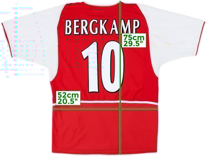 2002-04 Arsenal Home Shirt Bergkamp #10 - 8/10 - (XL)