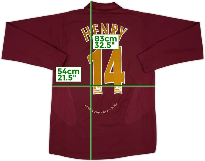 2005-06 Arsenal Home L/S Shirt Henry #14 - 7/10 - (L)