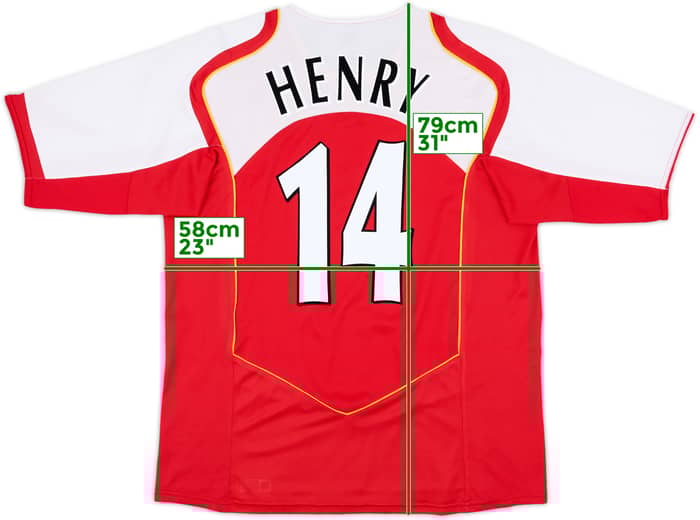2004-05 Arsenal Home Shirt Henry #14 - 8/10 - (XL)
