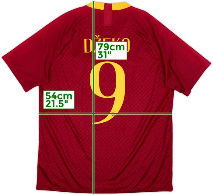 2018-19 Roma Home Shirt Dzeko #9 - 9/10 - (L)