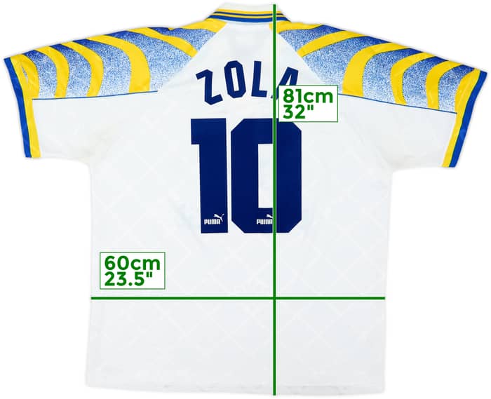 1995-97 Parma Home Shirt Zola #10 - 8/10 - (XL)
