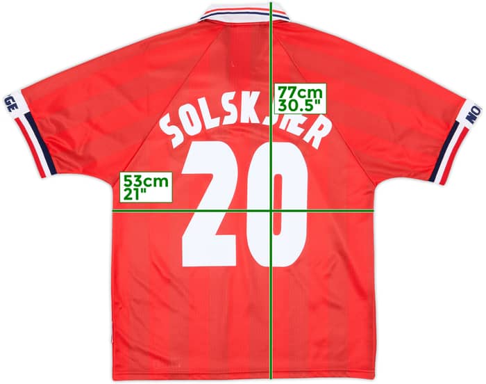 1998-00 Norway Home Shirt Solskjaer #20 - 8/10 - (M)