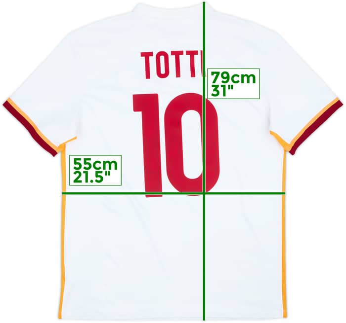 2015-16 Roma Away Shirt Totti #10 - 9/10 - (L)