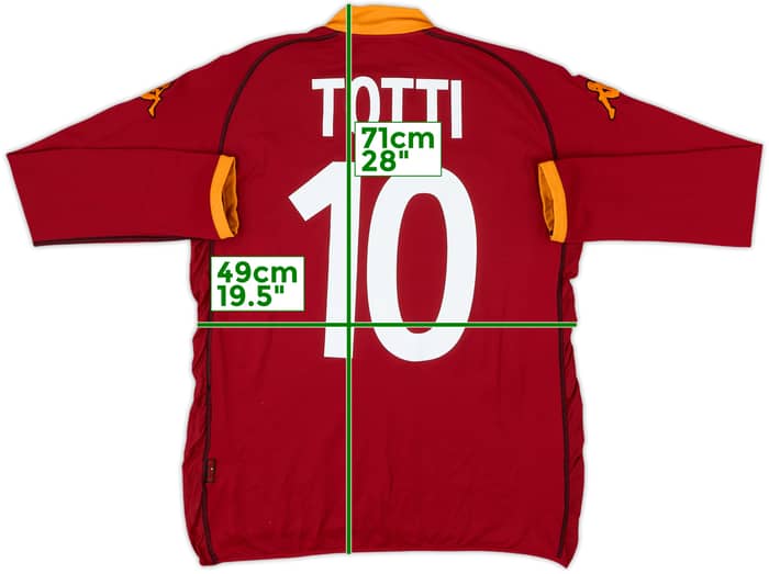 2002-03 Roma Home L/S Shirt Totti #10 - 7/10 - (L)