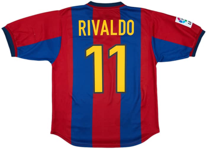 1998-00 Barcelona Home Shirt Rivaldo #11 - 8/10 - (M)