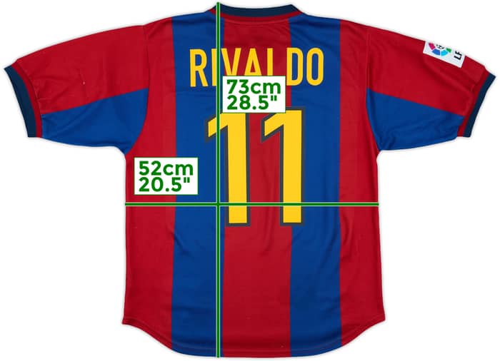 1998-00 Barcelona Home Shirt Rivaldo #11 - 8/10 - (M)