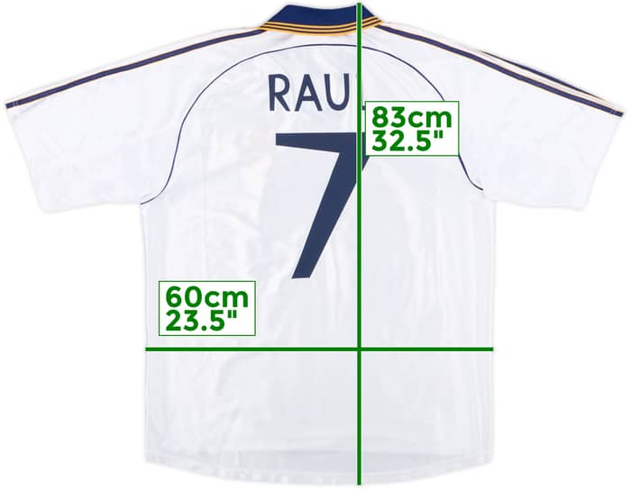 1998-00 Real Madrid Home Shirt Raul #7 - 9/10 - (L)