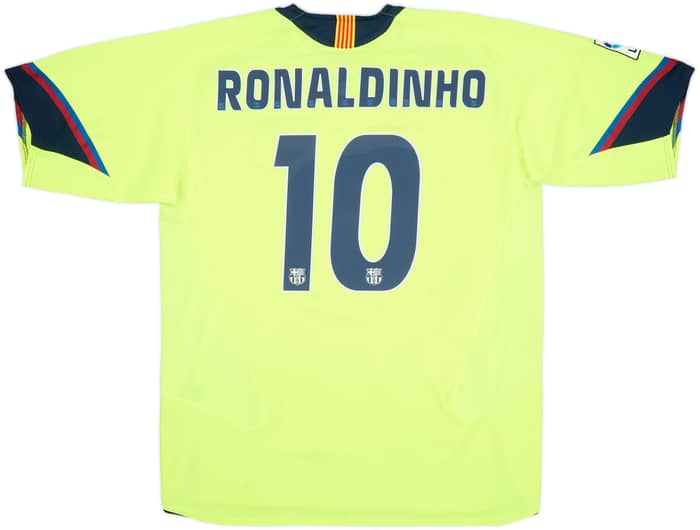 2005-06 Barcelona Away Shirt Ronaldinho #10 - 9/10 - (XL)