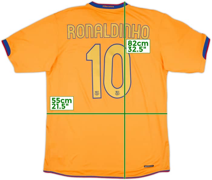 2006-08 Barcelona Away Shirt Ronaldinho #10 - 9/10 - (L)