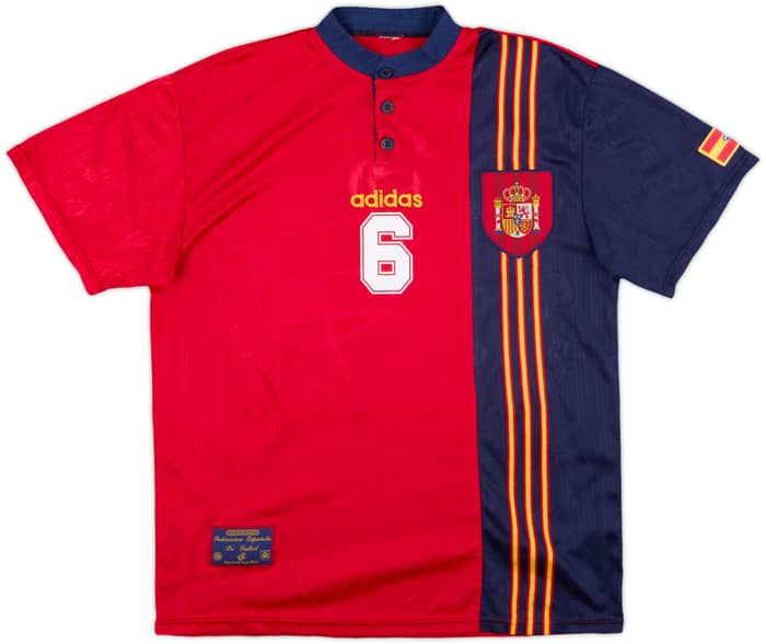 1996-98 Spain Home Shirt R.Hierro #6 - 8/10 - (L)