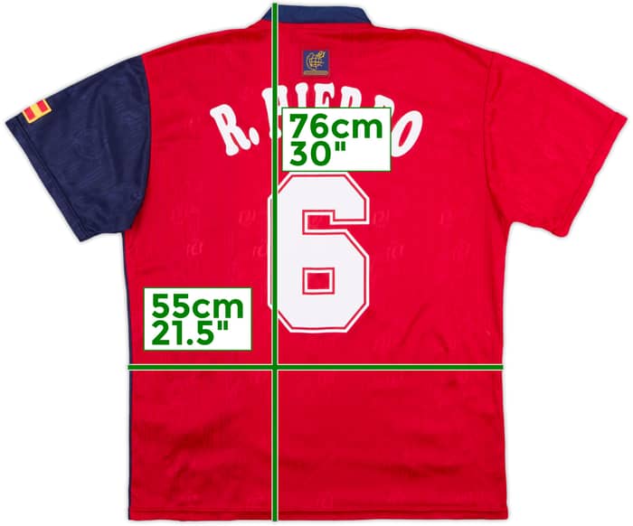 1996-98 Spain Home Shirt R.Hierro #6 - 8/10 - (L)