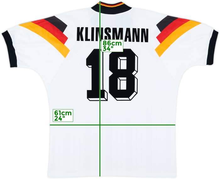 1992-94 Germany Home Shirt Klinsmann #18 - 9/10 - (XXL)