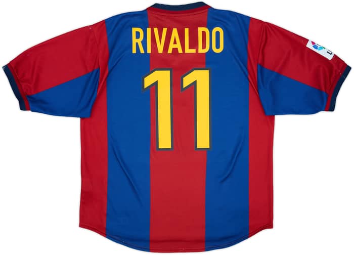 1998-00 Barcelona Home Shirt Rivaldo #11 - 7/10 - (L)