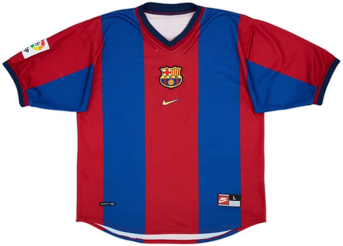 1998-00 Barcelona Home Shirt Rivaldo #11 - 7/10 - (L)