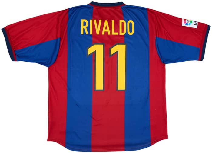 1998-00 Barcelona Home Shirt Rivaldo #11 - 8/10 - (XL)