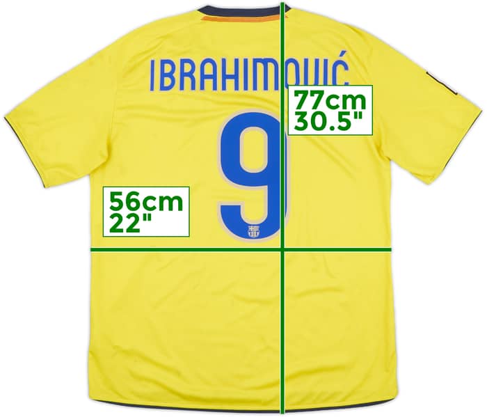 2008-10 Barcelona Away Shirt Ibrahimovic #9 - 6/10 - (L)