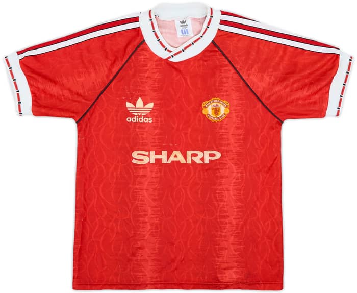 1990-92 Manchester United Home Shirt - 6/10 - (L.Boys)