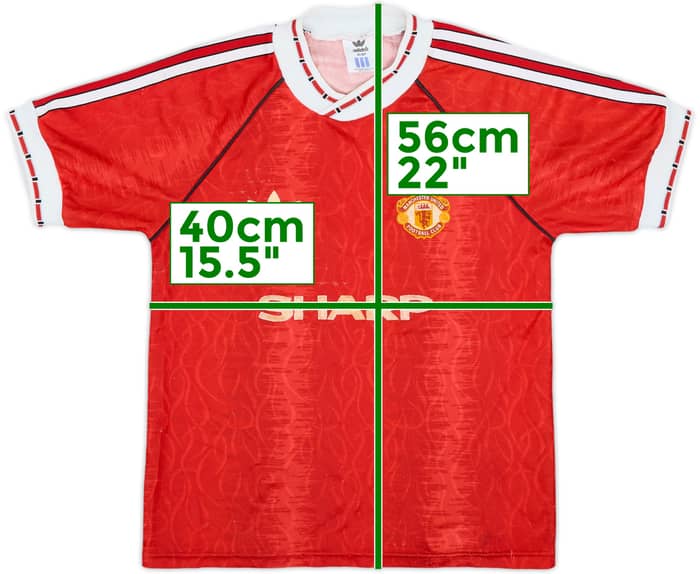 1990-92 Manchester United Home Shirt - 6/10 - (L.Boys)