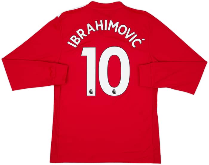 2017-18 Manchester United Home L/S Shirt Ibrahimovic #10 (M)