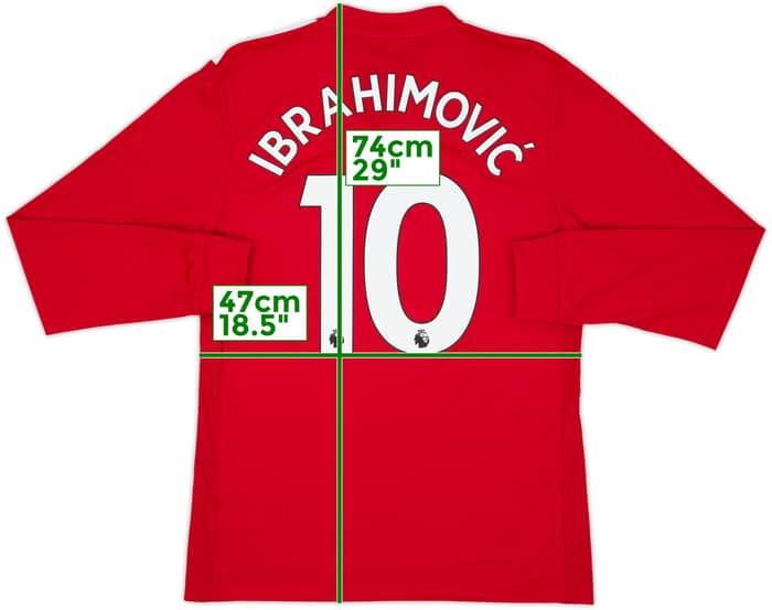 2017-18 Manchester United Home L/S Shirt Ibrahimovic #10 (M)