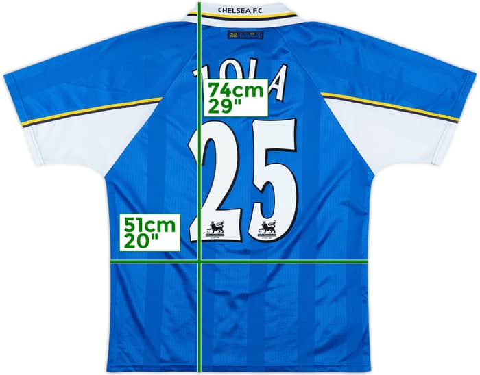 1997-99 Chelsea Home Shirt Zola #25 - 6/10 - (L)