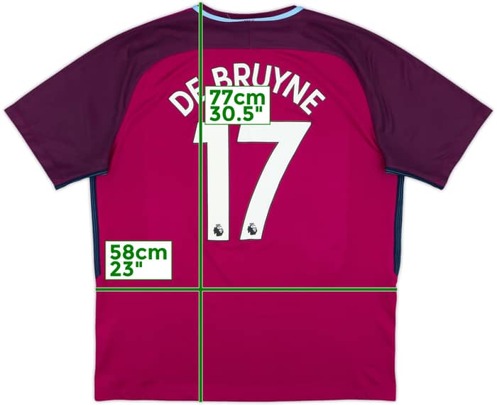 2017-18 Manchester City Away Shirt De Bruyne #17 - 8/10 - (XL)