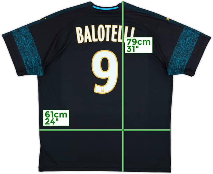 2018-19 Olympique Marseille Away Shirt Balotelli #9 - 10/10 - (XXL)