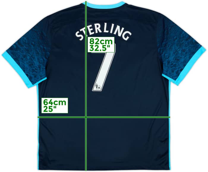 2015-16 Manchester City Away Shirt Sterling #7 - 7/10 - (XXL)