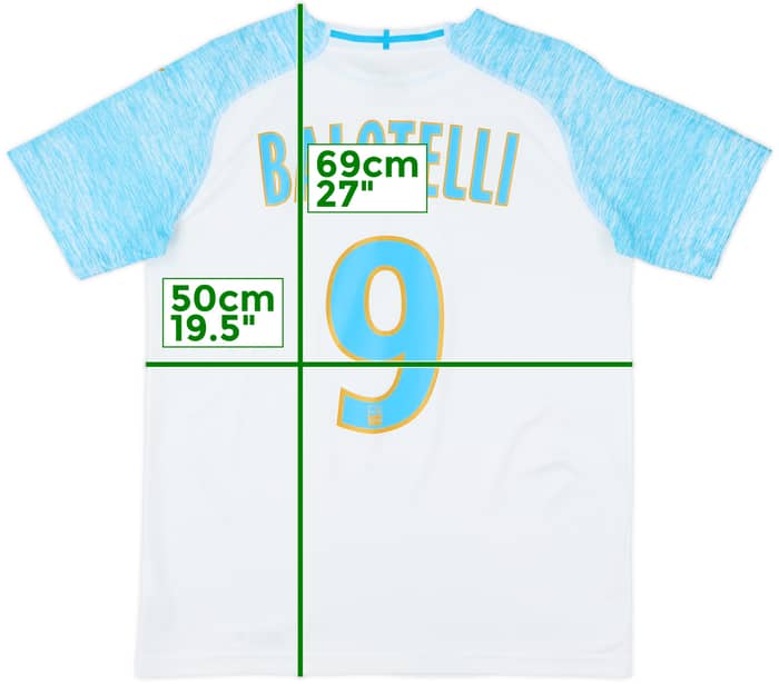 2018-19 Olympique Marseille Home Shirt Balotelli #9 - 8/10 - (XL.Boys)