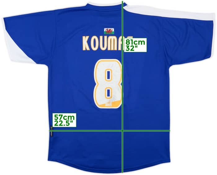 2005-06 Cardiff City Home Shirt Koumas #8 - 4/10 - (L)