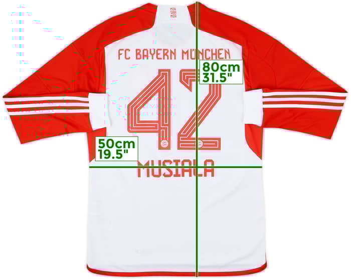 2023-24 Bayern Munich Home L/S Shirt Musiala #42 - 10/10 - (M)