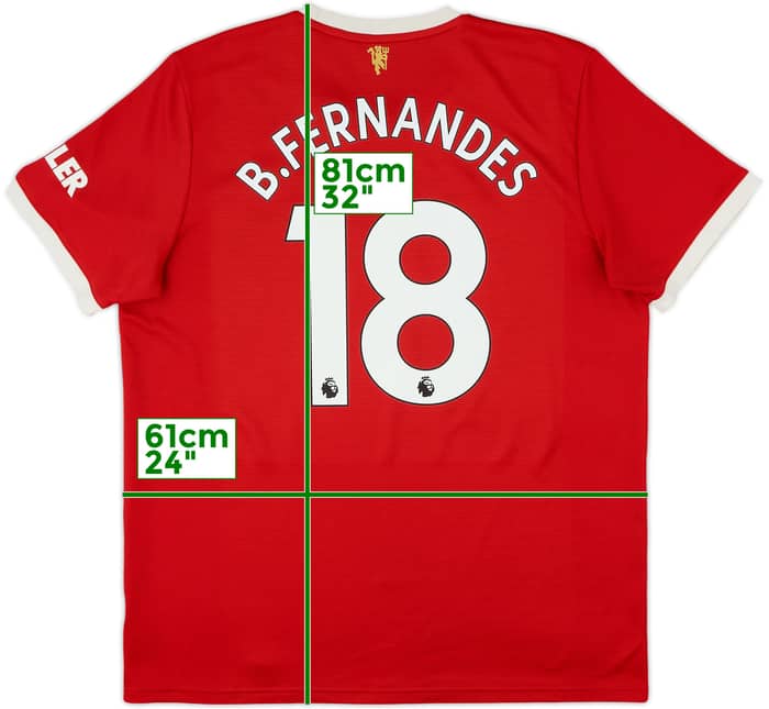 2021-22 Manchester United Home Shirt B.Fernandes #18 - 6/10 - (XL)