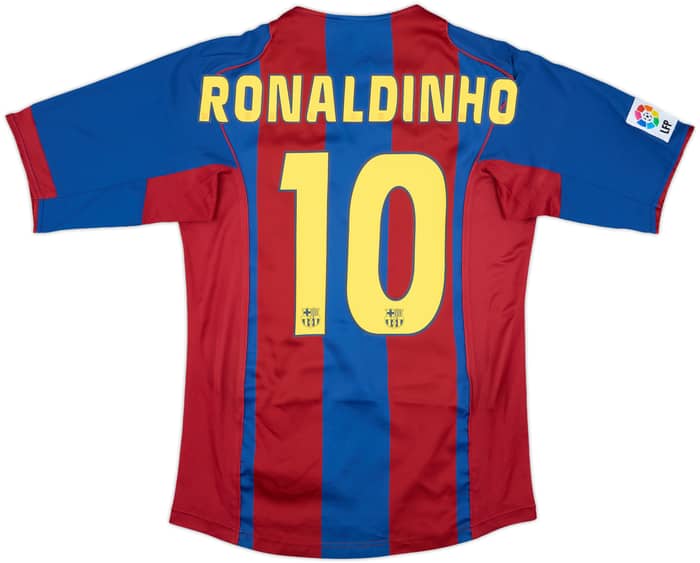 2004-05 Barcelona Home Shirt Ronaldinho #10 - 10/10 - (S)