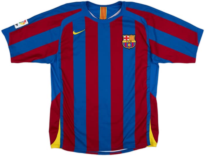 2005-06 Barcelona Home Shirt Ronaldinho #10 - 8/10 - (L)