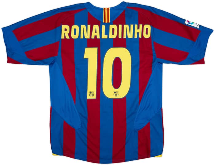 2005-06 Barcelona Home Shirt Ronaldinho #10 - 8/10 - (L)