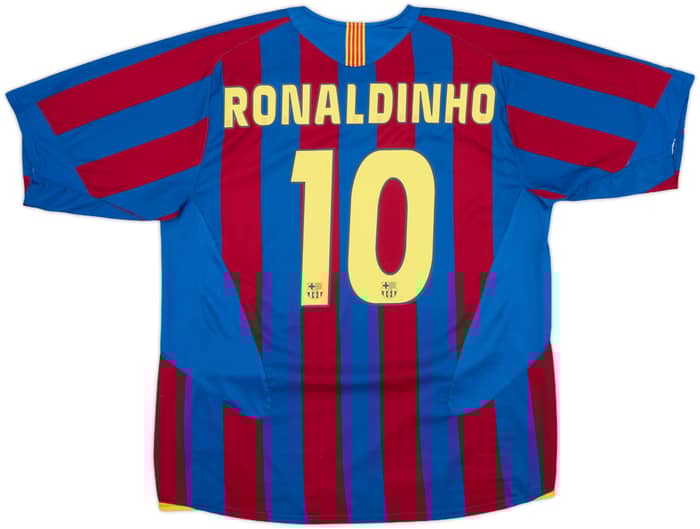 2005-06 Barcelona Home Shirt Ronaldinho #10 - 9/10 - (XL)