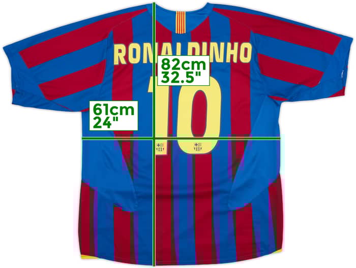 2005-06 Barcelona Home Shirt Ronaldinho #10 - 9/10 - (XL)