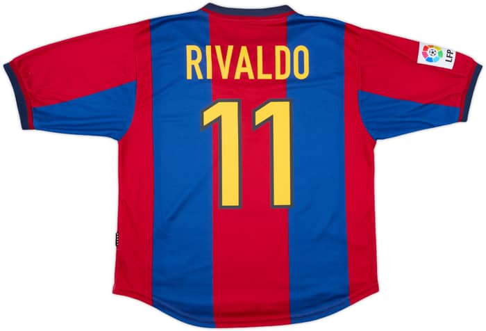 1998-00 Barcelona Home Shirt Rivaldo #11 - 8/10 - (L)