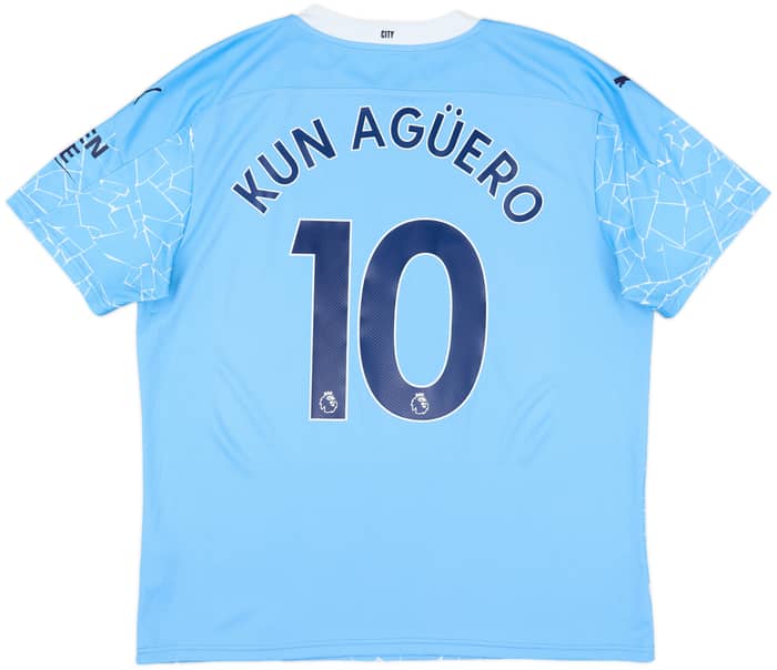 2020-21 Manchester City Home Shirt Kun Aguero #10 - 8/10 - (XL)