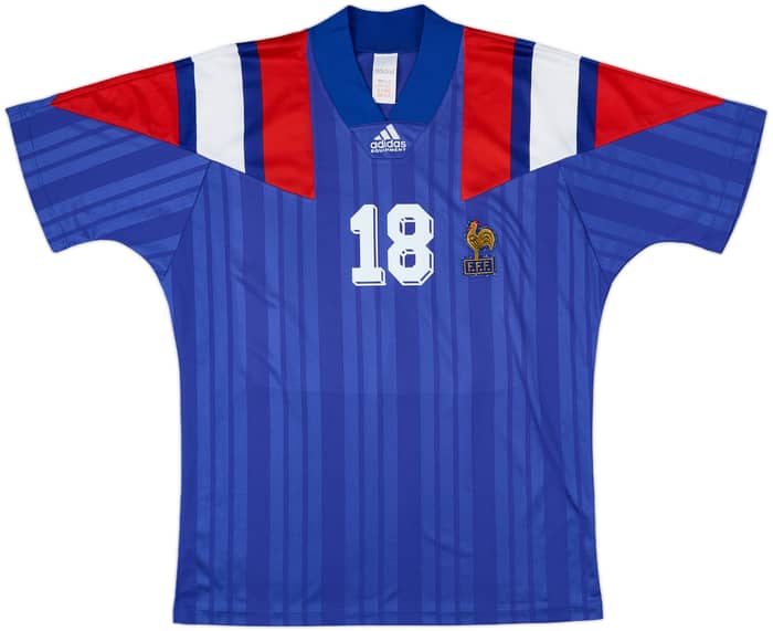1992-94 France Home Shirt Cantona #18 - 9/10 - (L)