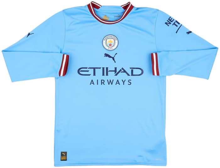 2022-23 Manchester City Home L/S Shirt Haaland #9 - 10/10 - (S)