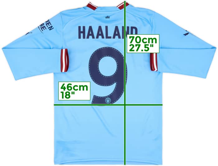 2022-23 Manchester City Home L/S Shirt Haaland #9 - 10/10 - (S)