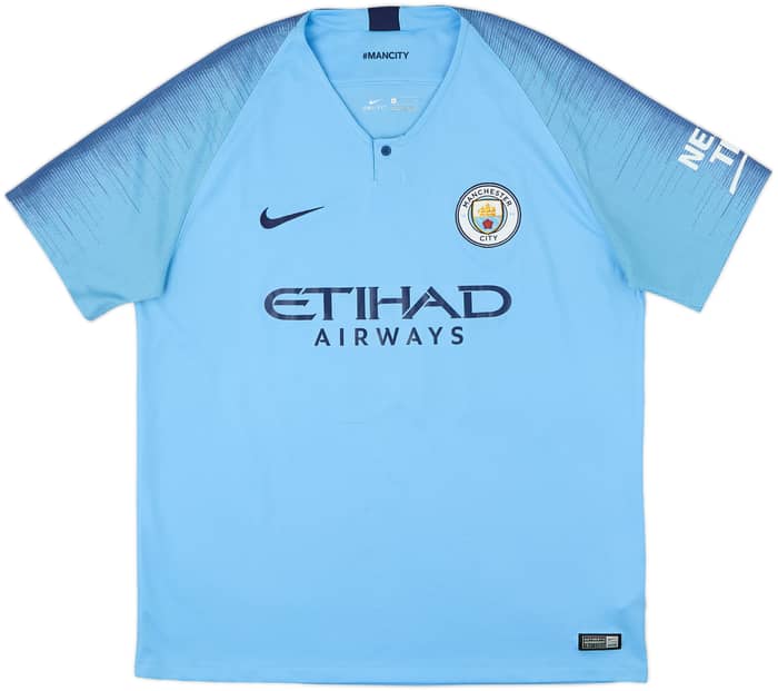 2018-19 Manchester City Home Shirt Kun Aguero #10 - 7/10 - (XL)