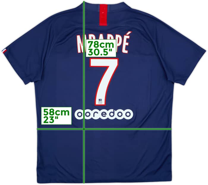 2019-20 Paris Saint-Germain Home Shirt Mbappe #7 - 8/10 - (XL)