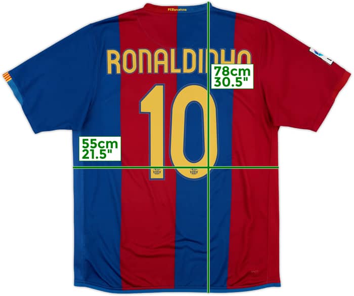 2006-07 Barcelona Home Shirt Ronaldinho #10 - 8/10 - (L)