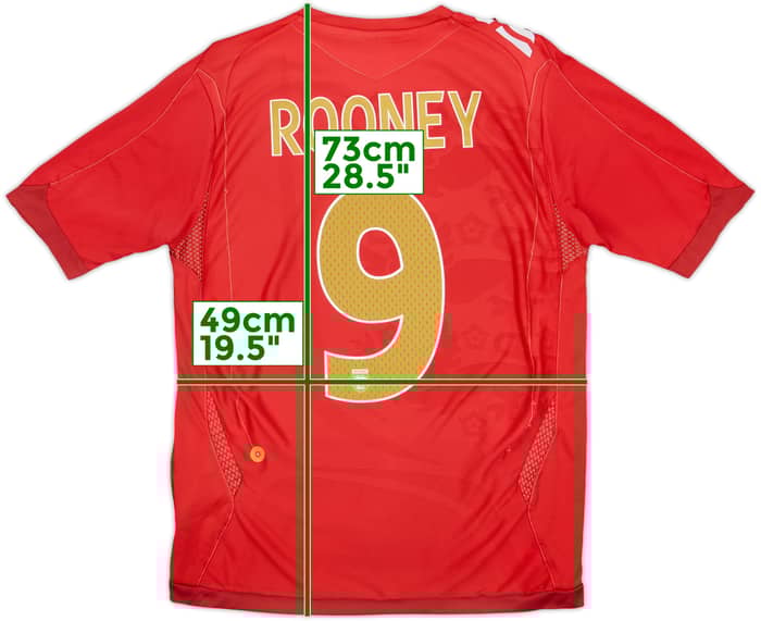 2006-08 England Away Shirt Rooney #9 - 6/10 - (M)
